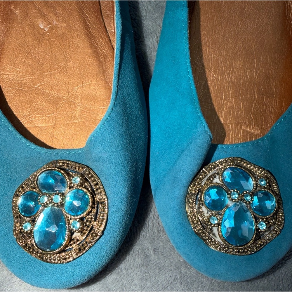 🩵 Nine West Embellished Leather Flats - Picture 3 of 4